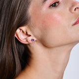 14K Cushion Shaped Round Amethyst Stud Earrings Ferkos Fine Jewelry
