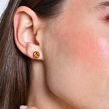 14K Cushion Shaped Round Citrine Stud Earrings Ferkos Fine Jewelry