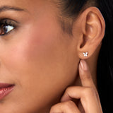 14k Marquise and Round Diamond Butterfly Studs Ferkos Fine Jewelry