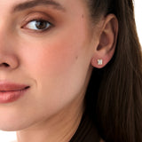 14k Baguette and Round Illusion Setting Diamond Studs Ferkos Fine Jewelry