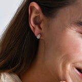 14k Baguette and Round Diamond Pear Studs Ferkos Fine Jewelry