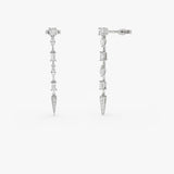 14k Diamond Linear Drop Earrings 14k White Gold Ferkos Fine Jewelry