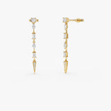 14k Diamond Linear Drop Earrings 14k Gold Ferkos Fine Jewelry