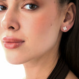 14k Diamond Petal Halo Stud Earrings Ferkos Fine Jewelry