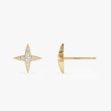 14k Diamond Cluster Star Stud Earrings Ferkos Fine Jewelry
