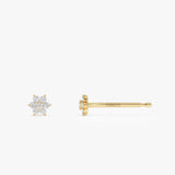 14k Diamond Floral Cluster Stud Earrings Ferkos Fine Jewelry