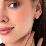14k Channel Set Baguette Diamond Hoop Earrings Ferkos Fine Jewelry