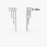 14k Diamond Statement Chandelier Earrings 14k White Gold Ferkos Fine Jewelry