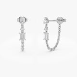 14k Mixed Diamond Chain Dangle Earrings Ferkos Fine Jewelry