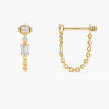 14k Mixed Diamond Chain Dangle Earrings Ferkos Fine Jewelry