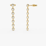 14k Long Diamond Drop Earrings 14k Gold Ferkos Fine Jewelry