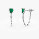 14k Emerald Cut Drop Linked Earrings Ferkos Fine Jewelry