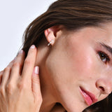 14k Gold Marquise Diamond Open Hoop Earrings Ferkos Fine Jewelry