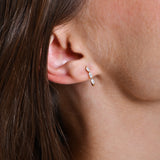 14k Gold Marquise Diamond Open Hoop Earrings Ferkos Fine Jewelry