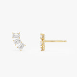 1.20 Ctw Lab Grown Emerald Cut Diamond Stud Earrings - Alba Ferkos Fine Jewelry