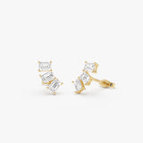 1.20 Ctw Lab Grown Emerald Cut Diamond Stud Earrings - Alba Ferkos Fine Jewelry