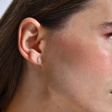 14k Diamond Step Design Geometric Stud Earrings Ferkos Fine Jewelry