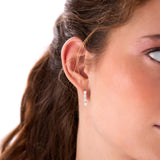 1.60 Ctw 14k Prong Setting Emerald Cut Lab Grown Diamond Dangling Stud Earrings - Alia Ferkos Fine Jewelry