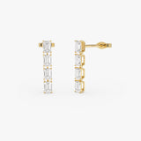 1.60 Ctw 14k Prong Setting Emerald Cut Lab Grown Diamond Dangling Stud Earrings - Alia 14k Gold Ferkos Fine Jewelry