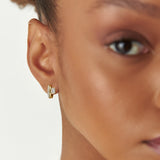 1.35 ctw 14k Lab Grown Emerald Cut Diamond Pavé Huggie Earrings - Gina Ferkos Fine Jewelry