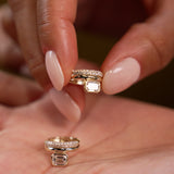 1.35 ctw 14k Lab Grown Emerald Cut Diamond Pavé Huggie Earrings - Gina Ferkos Fine Jewelry