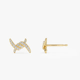14k Diamond Knot Unique Stud Earrings Ferkos Fine Jewelry