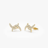 14k Diamond Knot Unique Stud Earrings 14k Gold Ferkos Fine Jewelry