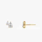 0.85 Ctw 14k Prong Setting Lab Grown Diamond Double Pear Stud Earrings - Helia Ferkos Fine Jewelry