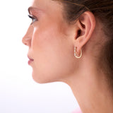 0.65 ctw 14k Marquise & Round Cut Lab Grown Diamond Hoop Earrings - Illaria Ferkos Fine Jewelry