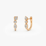 0.65 ctw 14k Marquise & Round Cut Lab Grown Diamond Hoop Earrings - Illaria Ferkos Fine Jewelry