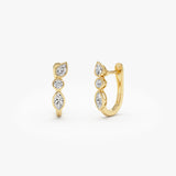 0.65 ctw 14k Marquise & Round Cut Lab Grown Diamond Hoop Earrings - Illaria 14k Gold Ferkos Fine Jewelry