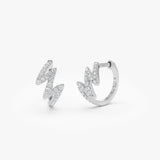 14K Gold Modern Zigzag Wave Hoop Earrings with Natural Diamonds 14k White Gold Ferkos Fine Jewelry