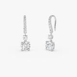 2.45 Ctw 14k Round Lab Grown Diamond Drop Earrings - Clia 14k White Gold Ferkos Fine Jewelry
