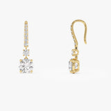 2.45 Ctw 14k Round Lab Grown Diamond Drop Earrings - Clia Ferkos Fine Jewelry