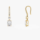 2.55 Ctw 14k Oval and Round Shape Lab Grown Diamond Drop Earrings - Diva Ferkos Fine Jewelry