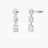 2.00 Ctw 14k Oval Shape Lab Grown Diamond Dangling Earrings - Zara 14k White Gold Ferkos Fine Jewelry