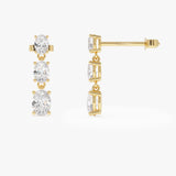 2.00 Ctw 14k Oval Shape Lab Grown Diamond Dangling Earrings - Zara Ferkos Fine Jewelry