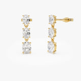 2.00 Ctw 14k Oval Shape Lab Grown Diamond Dangling Earrings - Zara 14k Gold Ferkos Fine Jewelry