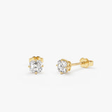 1.00 Ctw 14k Asscher Cut Lab Grown Diamond Stud Earrings - Jovia 14k Gold Ferkos Fine Jewelry