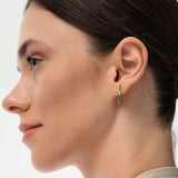 14k Gold Two Tone Modern Diamond Earrings Ferkos Fine Jewelry