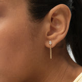 0.50 ctw 14K Gold Pear Shape Lab Grown Diamond Beaded Chain Stud Earrings - Mirri Ferkos Fine Jewelry