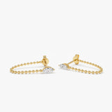 0.40 ctw 14K Gold Marquise Lab Grown Diamond Beaded Chain Stud Drop Earrings - Lirra Ferkos Fine Jewelry