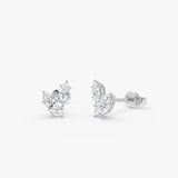 0.85 CTW 14K Lab Grown Double Marquise Diamond Studs - Salia 14k White Gold Ferkos Fine Jewelry