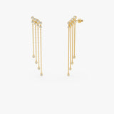 14k Diamond Tassel Dangle Earrings 14k Gold Ferkos Fine Jewelry
