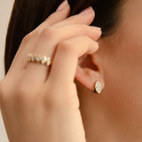 1.55 Ctw 14k Lab Grown Marquise Diamond Bezel Statement Earrings - Hala Ferkos Fine Jewelry