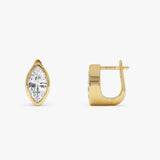 1.55 Ctw 14k Lab Grown Marquise Diamond Bezel Statement Earrings - Hala Ferkos Fine Jewelry