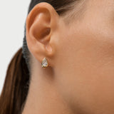 1.55 Ctw 14K Pear Lab Diamond Bezel Statement Stud Earrings - Adina Ferkos Fine Jewelry