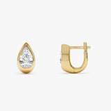 1.55 Ctw 14K Pear Lab Diamond Bezel Statement Stud Earrings - Adina Ferkos Fine Jewelry