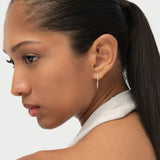 14K Gold Diamond Drop Hoop Earrings Ferkos Fine Jewelry