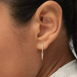14K Gold Diamond Drop Hoop Earrings Ferkos Fine Jewelry
